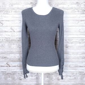 Hooked Up Top S Lace Up Sleeves Gray 826